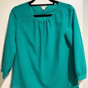 Two Green 3/4 Sleeved J Crew Blouses Size 2/XS